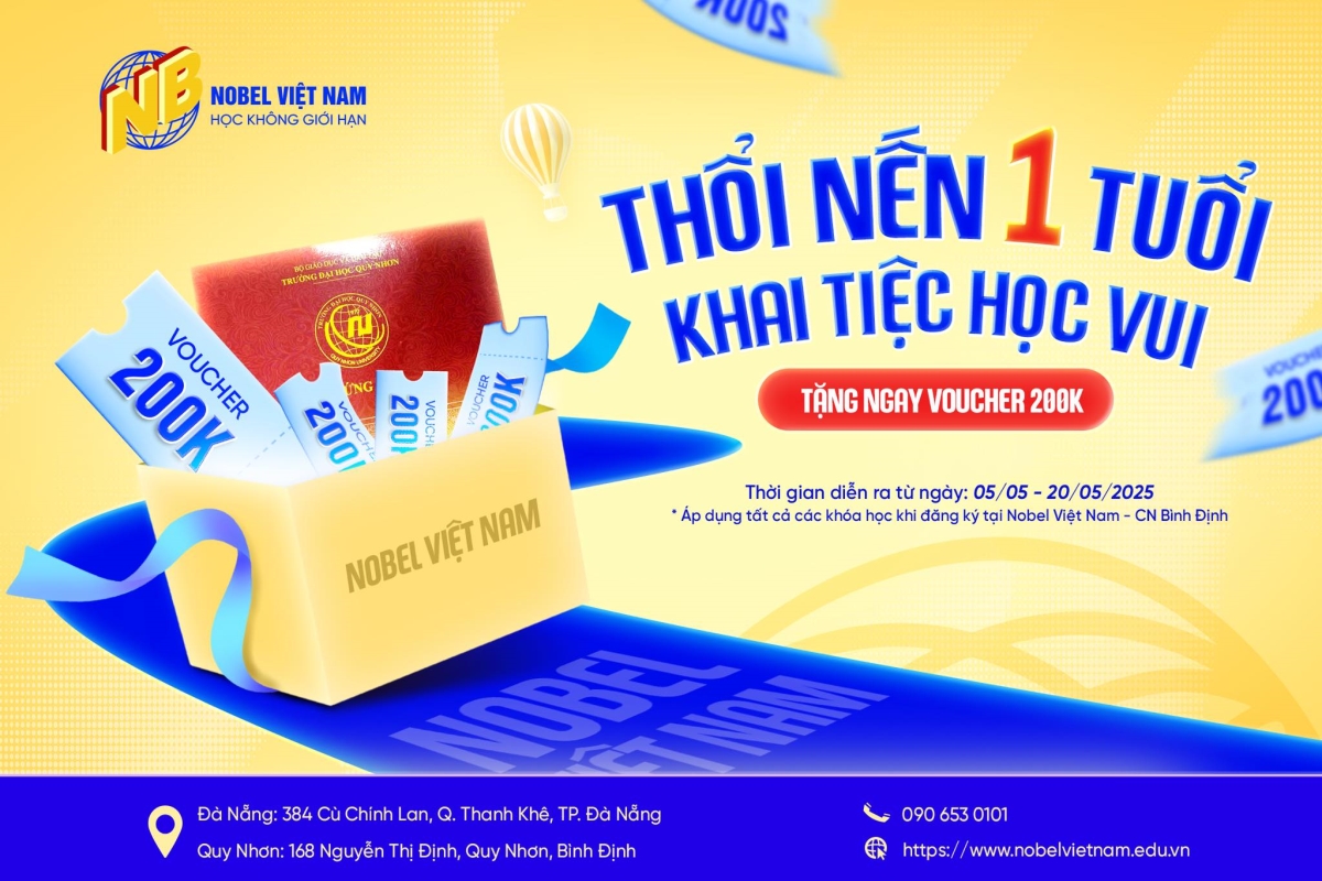 THỔI NẾN 1 TUỔI - KHAI TIỆC HỌC VUI, TẶNG NGAY VOUCHER 200K - VĂN PHÒNG BÌNH ĐỊNH 