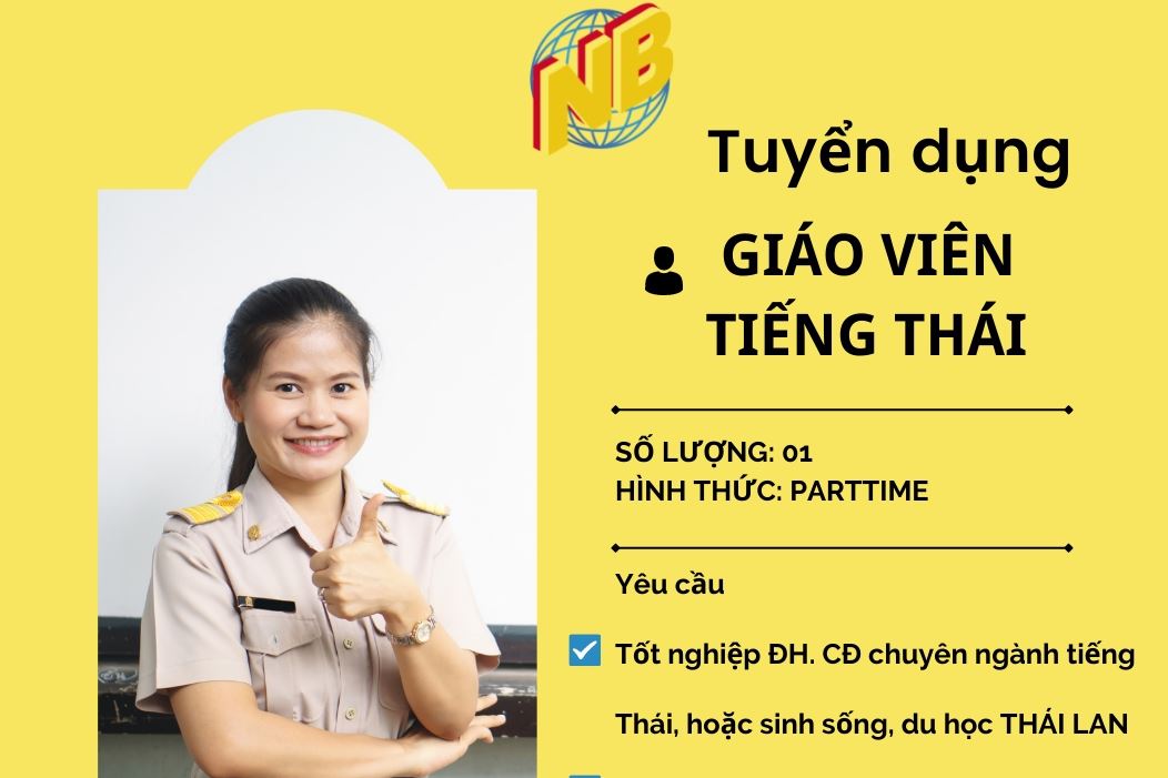 TUYỂN  DỤNG GIÁO VIÊN TIẾNG THÁI PART-TIME